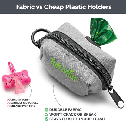 Dog Poop Bag Holder for Leashes with Velcro Attachment