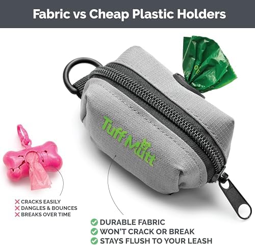 Dog Poop Bag Holder for Leashes with Velcro Attachment