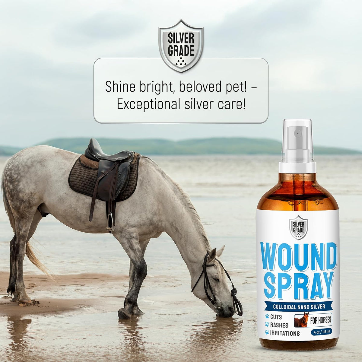Dog Wound Care with Manuka Honey & Colloidal Silver for Scratches & Skin Irritations – Cat & Dog Hot Spot Treatment Gel Works as Honey Rapid Wound Repair for Horses – for All Pets – 2-Oz