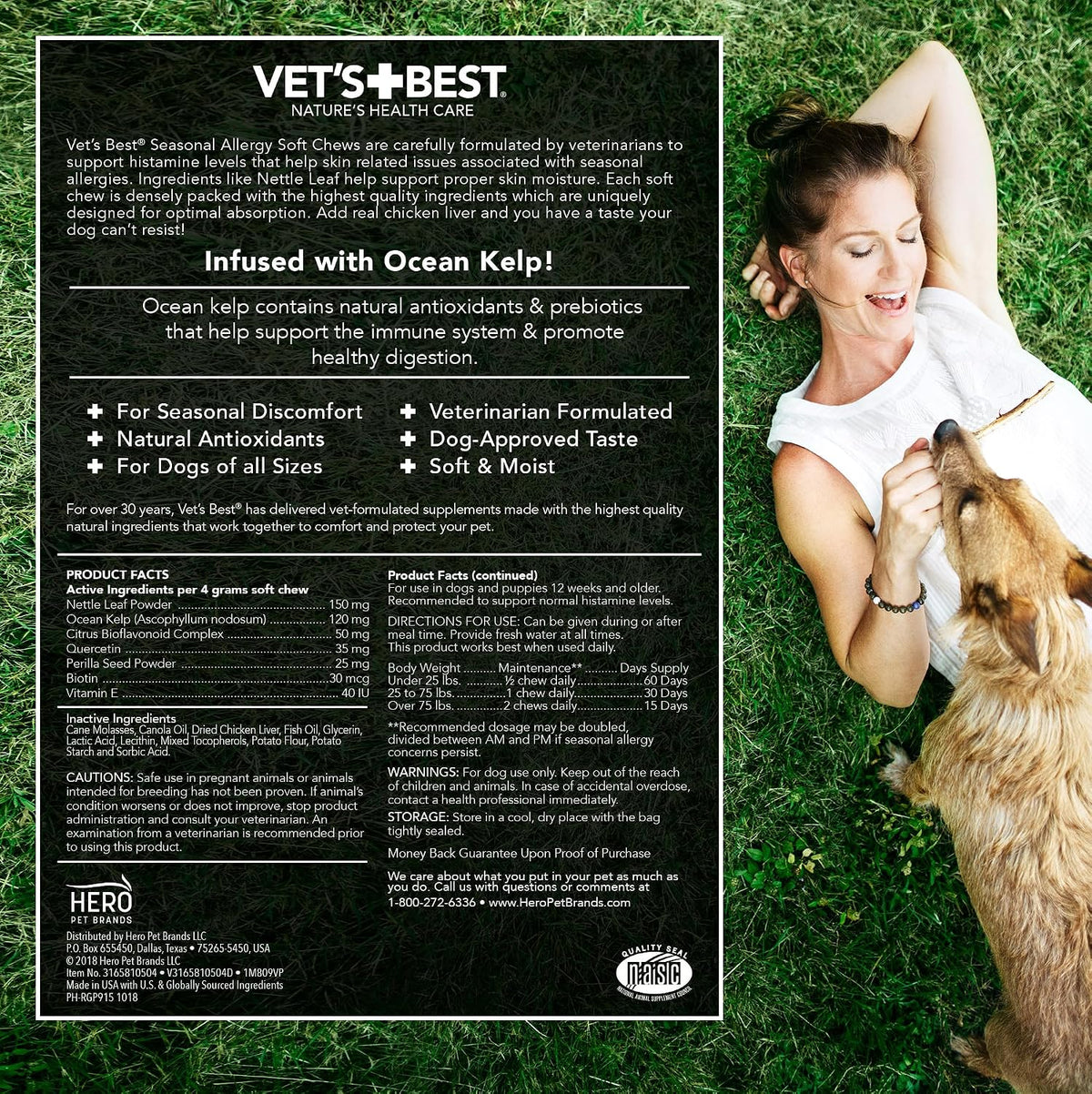 Seasonal Allergy Soft Chews for Dogs, Soothes Dog, 30 Day Supply