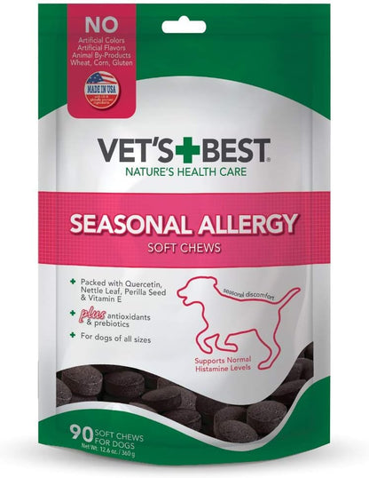 Seasonal Allergy Soft Chews for Dogs, Soothes Dog, 30 Day Supply