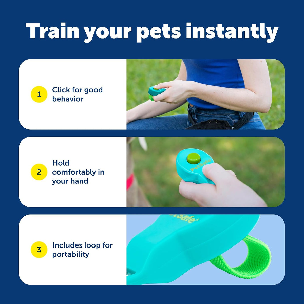 Clik-R Dog Training Clicker, Blue