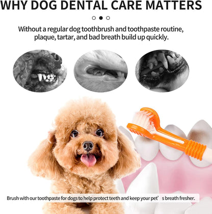 Dog & Cat Toothpaste Kit with Toothbrush & Finger Brush, Vanilla, 100g