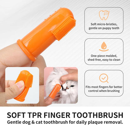 Dog & Cat Toothpaste Kit with Toothbrush & Finger Brush, Vanilla, 100g