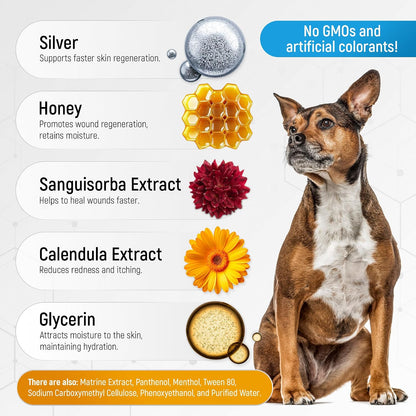 Dog Wound Spray Helps with Hot Spots, Irritations, Bites, Burns, Rashes, Itch, Scratching – Better Use with a Dog Cone to Stop Licking – Safe for Large and Small Breeds – 4 oz