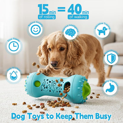 2 Pack Dog Puzzle Toys, Adjustable Treat Dispensing Slow Feeder Toy, Interactive Dog Enrichment Toy for Brain Stimulation and Boredom Relief